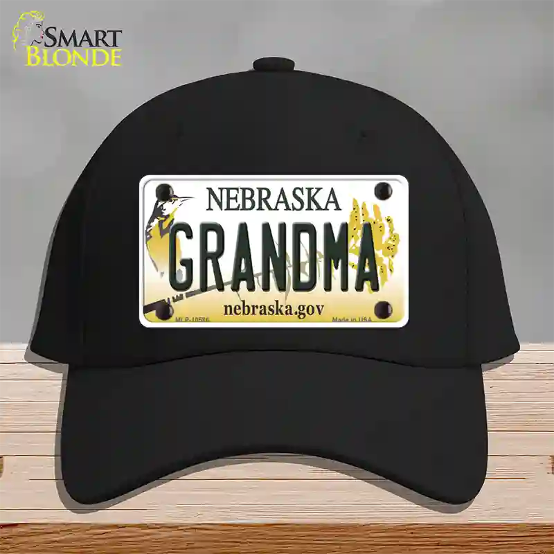 Grandma Nebraska Novelty License Plate Hat Cotton / Black