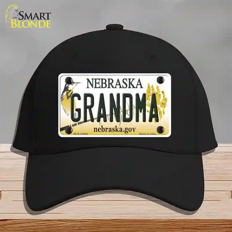 Grandma Nebraska Novelty License Plate Hat Cotton / Black