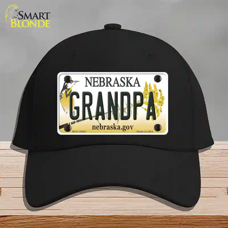 Grandpa Nebraska Novelty License Plate Hat Cotton / Black