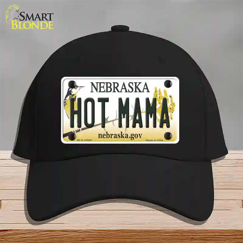 Hot Mama Nebraska Novelty License Plate Hat Cotton / Black