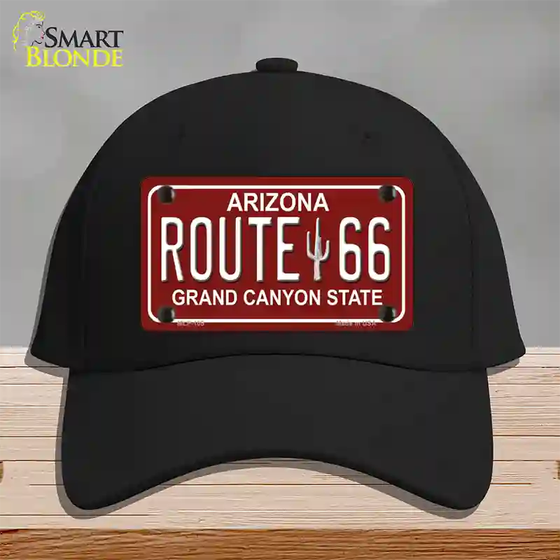 Route 66 Arizona Red Novelty License Plate Hat Cotton / Black