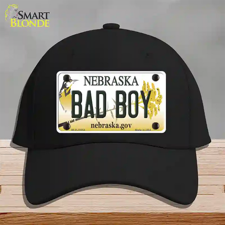 Bad Boy Nebraska Novelty License Plate Hat Cotton / Black