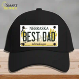 Best Dad Nebraska Novelty License Plate Hat Cotton / Black