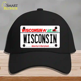 Wisconsin Dairyland Novelty License Plate Hat Cotton / Black