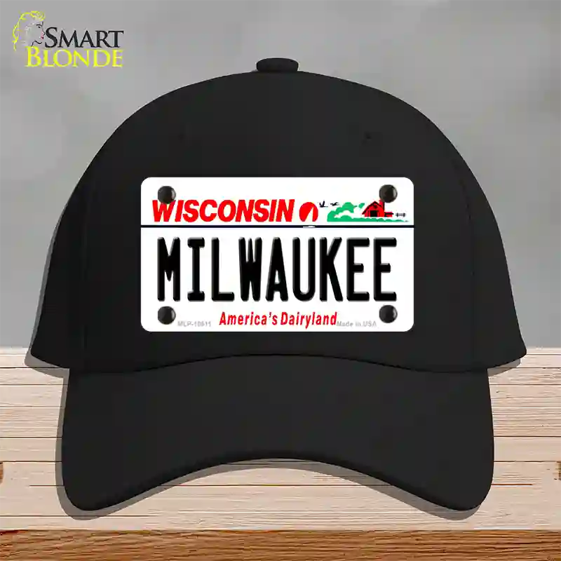 Milwaukee Wisconsin Novelty License Plate Hat Cotton / Black