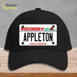 Appleton Wisconsin Novelty License Plate Hat Cotton / Black