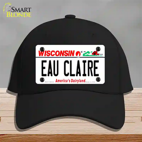 Eau Claire Wisconsin Novelty License Plate Hat Cotton / Black