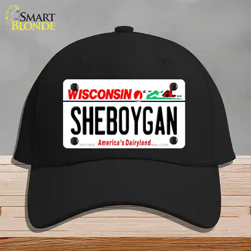 Sheboygan Wisconsin Novelty License Plate Hat Cotton / Black