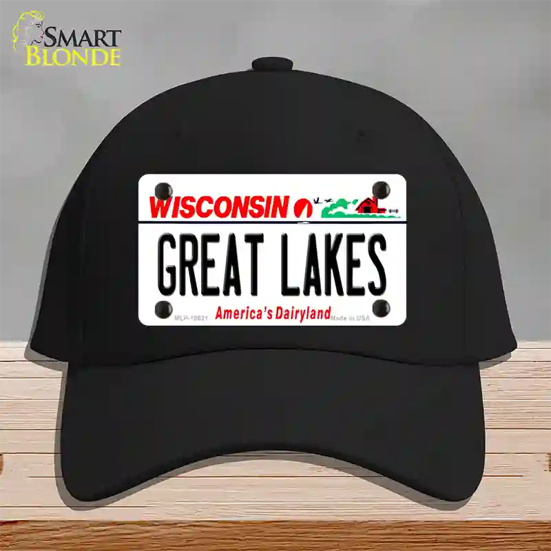 Great Lakes Wisconsin Novelty License Plate Hat Cotton / Black