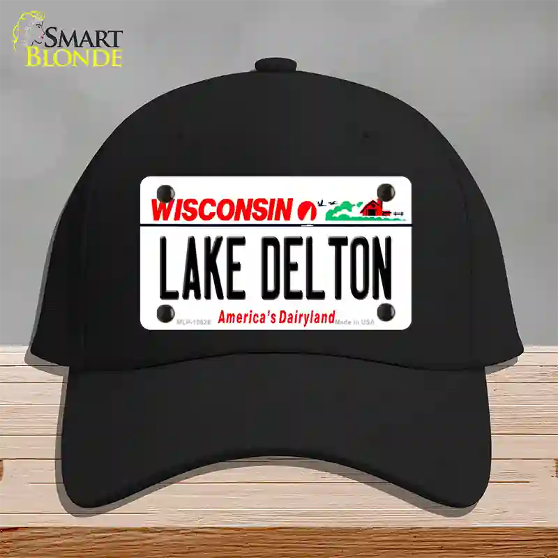 Lake Dalton Wisconsin Novelty License Plate Hat Cotton / Black