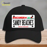 Sandy Beaches Wisconsin Novelty License Plate Hat Cotton / Black