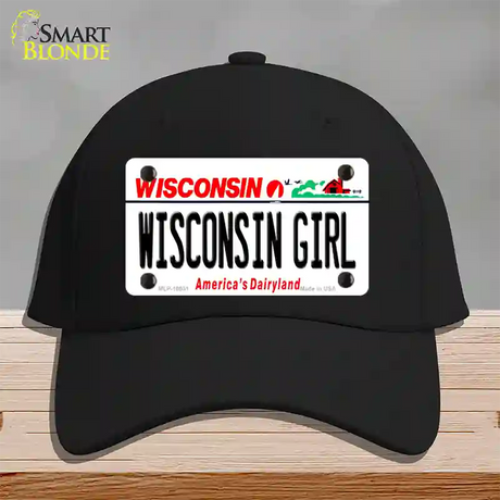 Wisconsin Girl Wisconsin Novelty License Plate Hat Cotton / Black