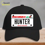 Hunter Wisconsin Novelty License Plate Hat Cotton / Black