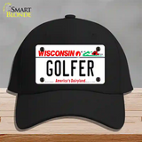 Golfer Wisconsin Novelty License Plate Hat Cotton / Black