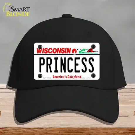 Princess Wisconsin Novelty License Plate Hat Cotton / Black