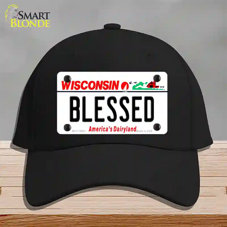 Blessed Wisconsin Novelty License Plate Hat Cotton / Black