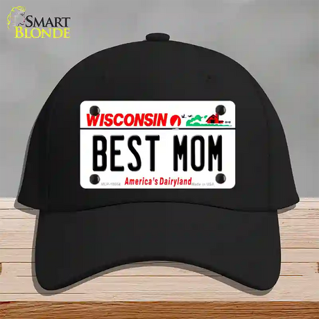 Best Mom Wisconsin Novelty License Plate Hat Cotton / Black