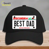 Best Dad Wisconsin Novelty License Plate Hat Cotton / Black