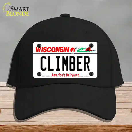 Climber Wisconsin Novelty License Plate Hat Cotton / Black