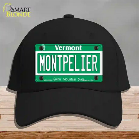 Montpelier Vermont Novelty License Plate Hat Cotton / Black