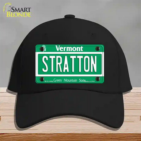 Stratton Vermont Novelty License Plate Hat Cotton / Black