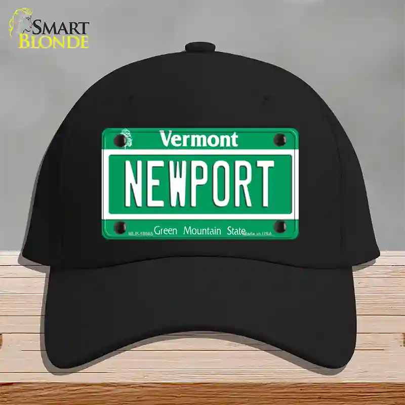 Newport Vermont Novelty License Plate Hat Cotton / Black