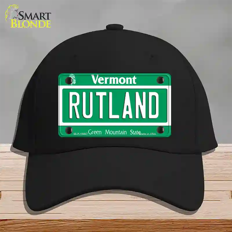 Rutland Vermont Novelty License Plate Hat Cotton / Black