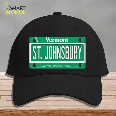 St Johnsbury Vermont Novelty License Plate Hat Cotton / Black