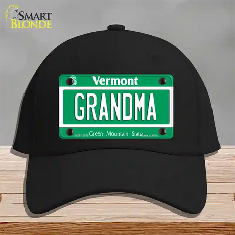 Grandma Vermont Novelty License Plate Hat Cotton / Black