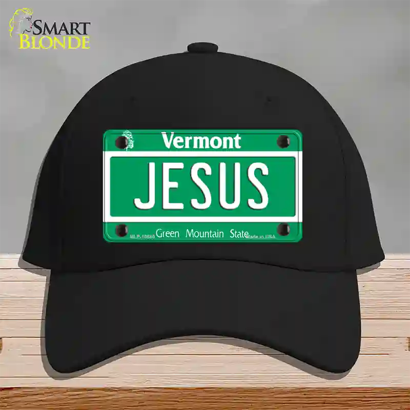 Jesus Vermont Novelty License Plate Hat Cotton / Black