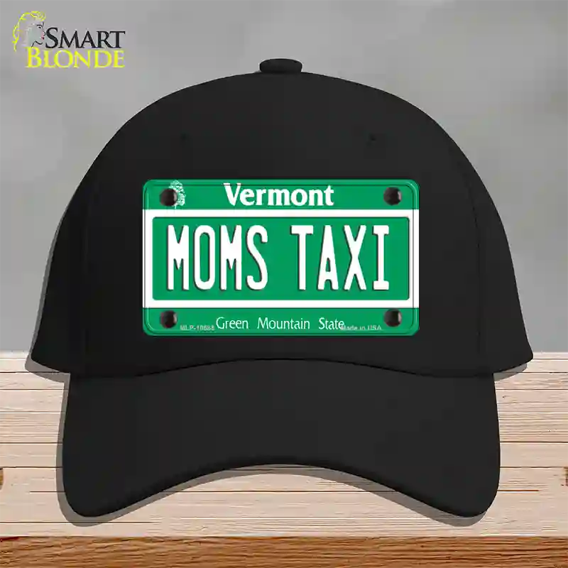 Moms Taxi Vermont Novelty License Plate Hat Cotton / Black