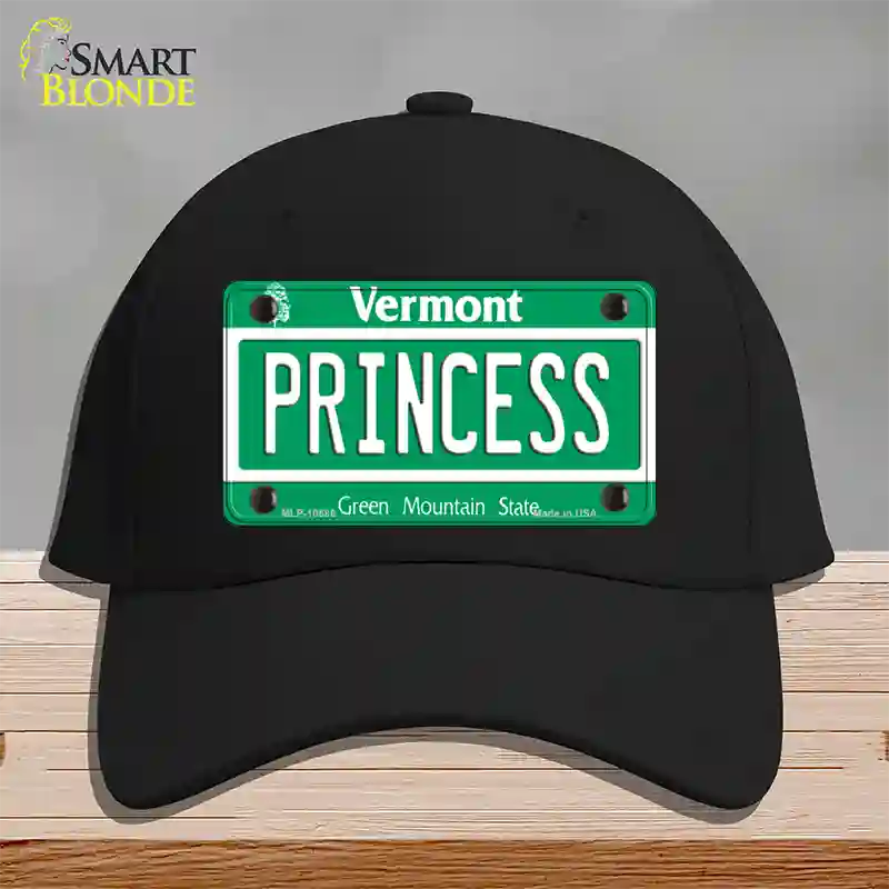 Princess Vermont Novelty License Plate Hat Cotton / Black