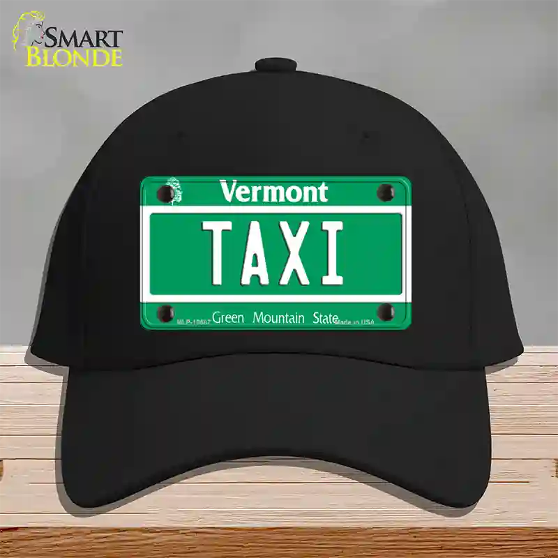 Taxi Vermont Novelty License Plate Hat Cotton / Black