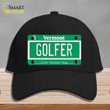 Golfer Vermont Novelty License Plate Hat Cotton / Black