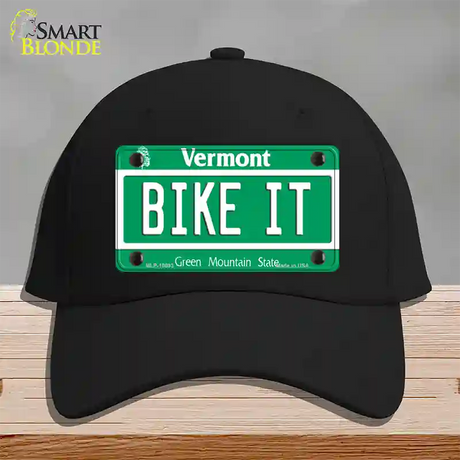 Bike It Vermont Novelty License Plate Hat Cotton / Black