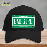 Bad Girl Vermont Novelty License Plate Hat Cotton / Black