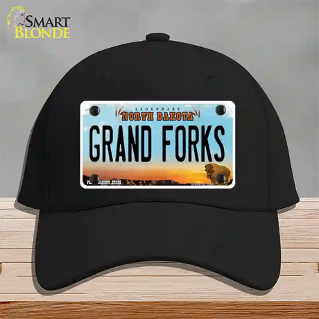 Grand Forks North Dakota Novelty License Plate Hat Cotton / Black