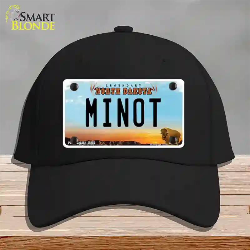 Minot North Dakota Novelty License Plate Hat Cotton / Black