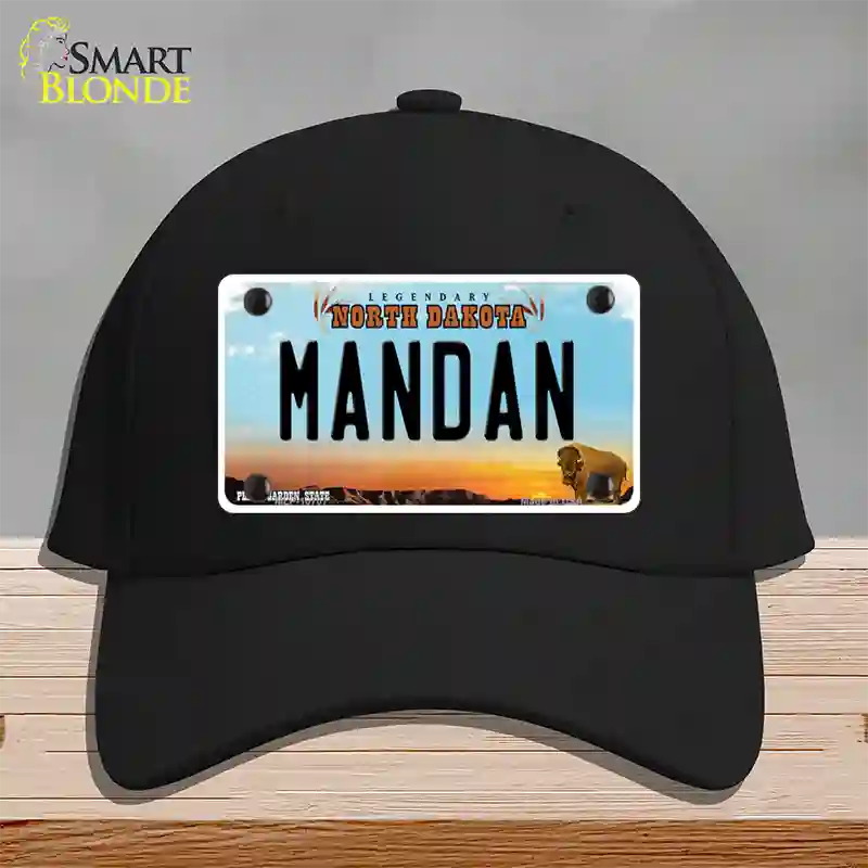 Mandan North Dakota Novelty License Plate Hat Cotton / Black