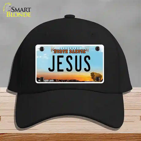 Jesus North Dakota Novelty License Plate Hat Cotton / Black