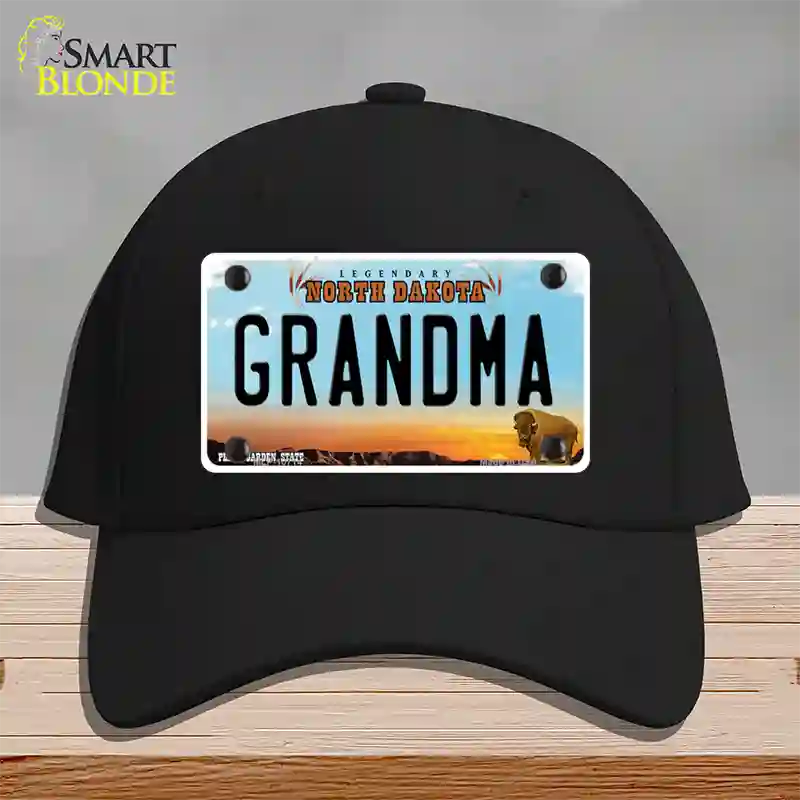 Grandma North Dakota Novelty License Plate Hat Cotton / Black