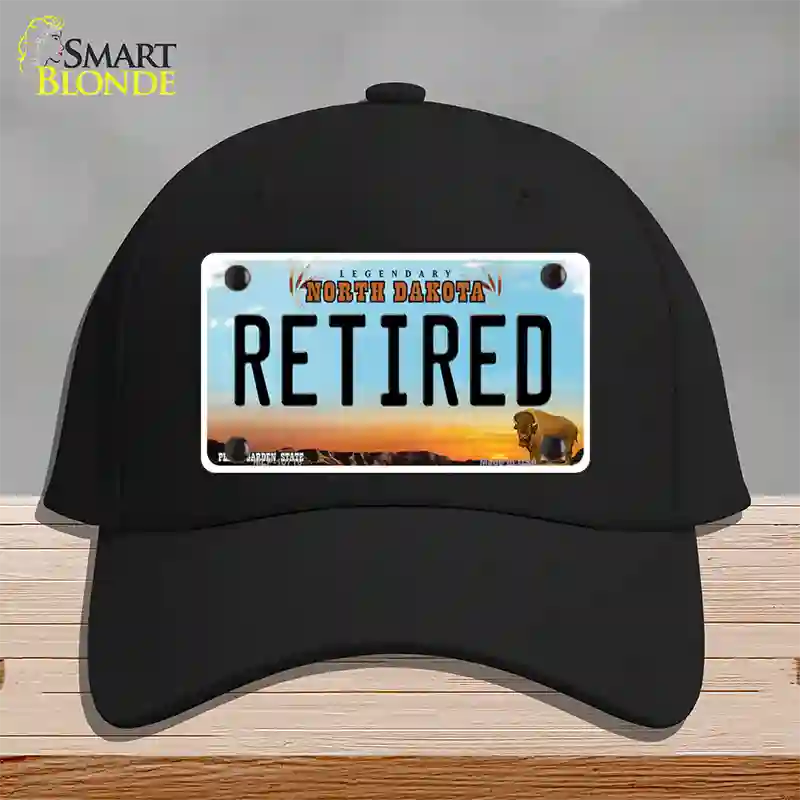 Retired North Dakota Novelty License Plate Hat Cotton / Black