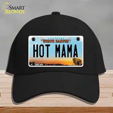 Hot Mama North Dakota Novelty License Plate Hat Cotton / Black