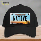 Native North Dakota Novelty License Plate Hat Cotton / Black