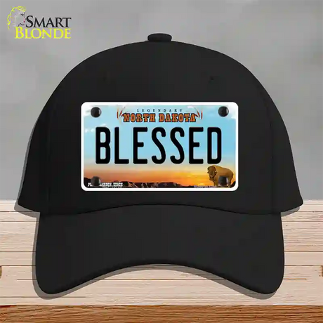 Blessed North Dakota Novelty License Plate Hat Cotton / Black