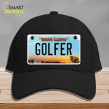 Golfer North Dakota Novelty License Plate Hat Cotton / Black