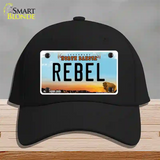 Rebel North Dakota Novelty License Plate Hat Cotton / Black