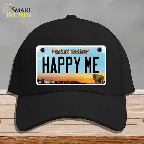 Happy Me North Dakota Novelty License Plate Hat Cotton / Black