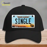 Single North Dakota Novelty License Plate Hat Cotton / Black