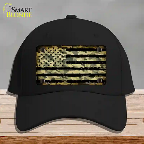 Camo American Flag Novelty License Plate Hat Cotton / Black